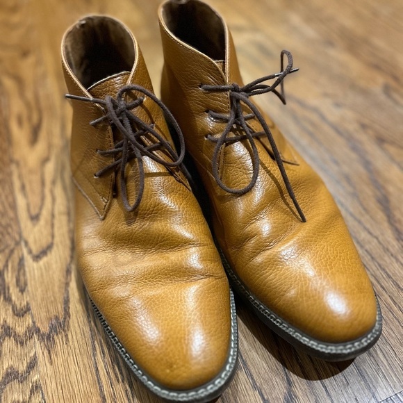 Carlo Morandi Classic Chukka Boots Leather Shoes Mid English Tan Mens Sz 9.5 EUC s-l400.jpg main image 2